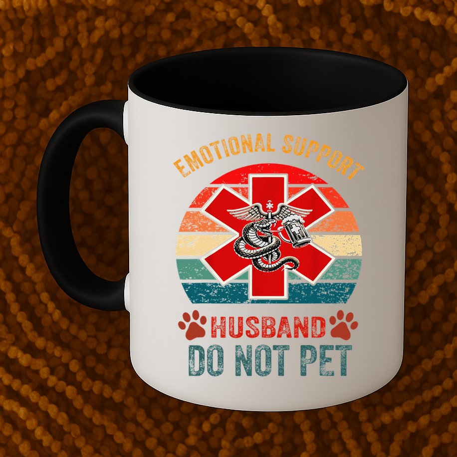 Emotional Do Not Pet Emotional Support Husband Funny Mug