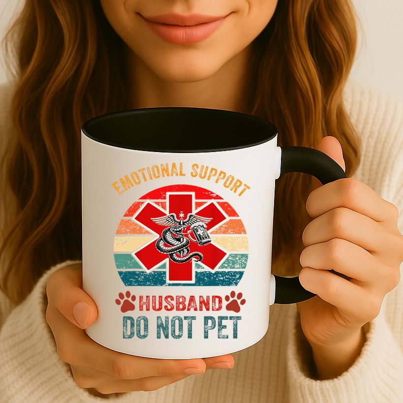 Emotional Do Not Pet Emotional Support Husband Funny Mug