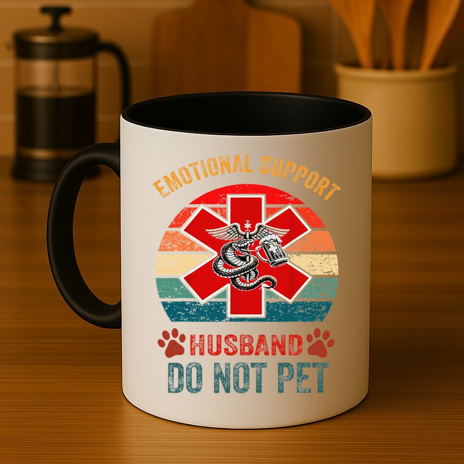 Emotional Do Not Pet Emotional Support Husband Funny Mug