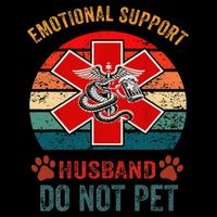 Emotional Do Not Pet Emotional Support Husband Funny Flat Bill Trucker Hat