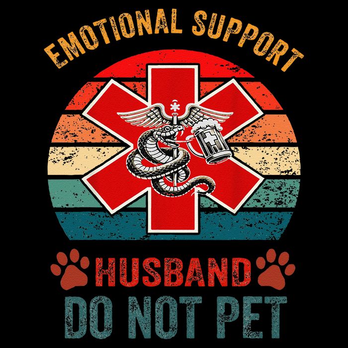 Emotional Do Not Pet Emotional Support Husband Funny Flat Bill Trucker Hat
