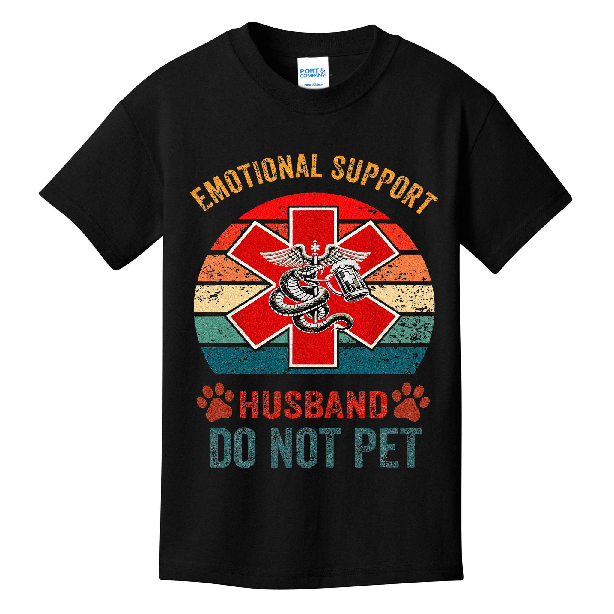 Emotional Do Not Pet Emotional Support Husband Funny Kids T-Shirt