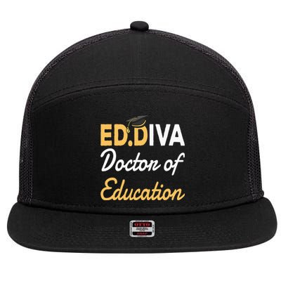 EdD Doctor Of Education Ed.D Diva Doctoral Degree 7 Panel Mesh Trucker Snapback Hat