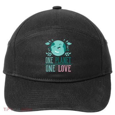 Earth Day One Planet One Love Environtalist Recycle Gift 7-Panel Snapback Hat