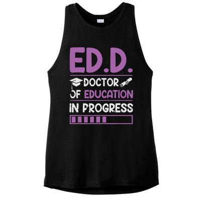 EdD Doctor Of Education In Progress Doctorate In Education Ladies PosiCharge Tri-Blend Wicking Tank