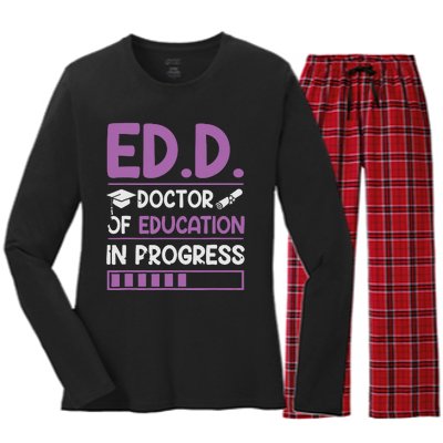 EdD Doctor Of Education In Progress Doctorate In Education Women's Long Sleeve Flannel Pajama Set 