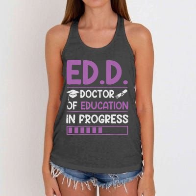 EdD Doctor Of Education In Progress Doctorate In Education Women's Knotted Racerback Tank