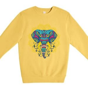 Elephant Dala Oriental Indian African Hinduism Yoga Gift Cool Gift Premium Crewneck Sweatshirt