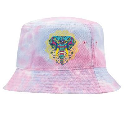 Elephant Dala Oriental Indian African Hinduism Yoga Gift Cool Gift Tie-Dyed Bucket Hat