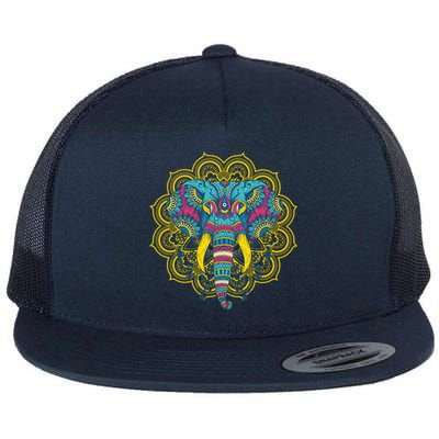 Elephant Dala Oriental Indian African Hinduism Yoga Gift Cool Gift Flat Bill Trucker Hat