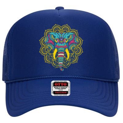 Elephant Dala Oriental Indian African Hinduism Yoga Gift Cool Gift High Crown Mesh Back Trucker Hat