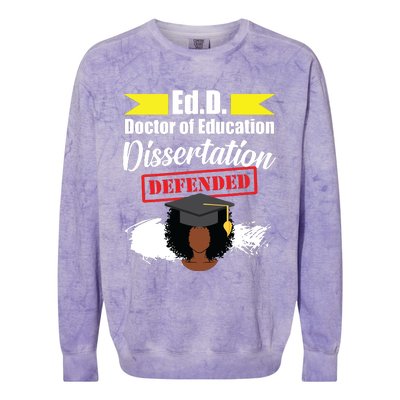 Edd Doctor Of Education Defended Doctorate Graduation Colorblast Crewneck Sweatshirt