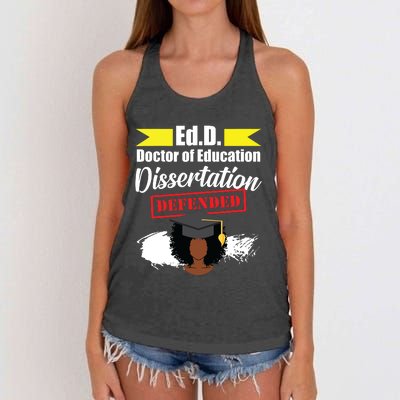 Edd Doctor Of Education Defended Doctorate Graduation Women's Knotted Racerback Tank