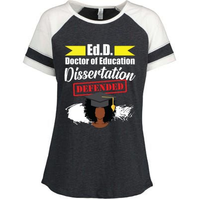 Edd Doctor Of Education Defended Doctorate Graduation Enza Ladies Jersey Colorblock Tee