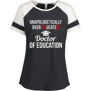 EdD Doctor of Education Overeducated Doctorate Graduation Enza Ladies Jersey Colorblock Tee