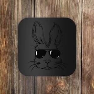 Easter Day Original Bunny Face With Sunglasses Coaster