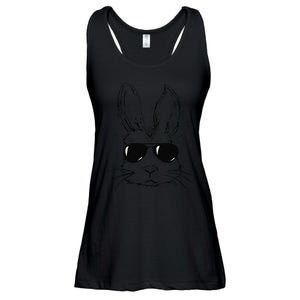 Easter Day Original Bunny Face With Sunglasses Ladies Essential Flowy Tank