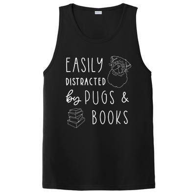 Easily Distracted Pugs Books Shirts Pug Lover Tee Book PosiCharge Competitor Tank