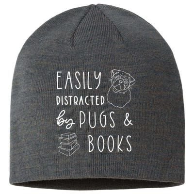 Easily Distracted Pugs Books Shirts Pug Lover Tee Book Sustainable Beanie