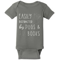 Easily Distracted Pugs Books Shirts Pug Lover Tee Book Baby Bodysuit