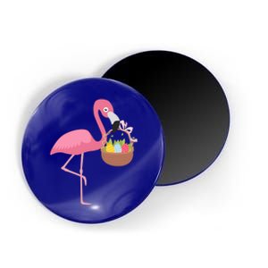 Easter Day Pretty Easter Flamingo With Easter Basket Cute Gift Magnet