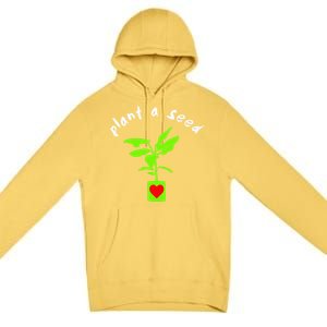 Earth Day Plant A Seed Tree Planting Premium Pullover Hoodie