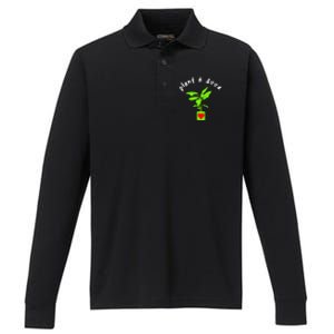 Earth Day Plant A Seed Tree Planting Performance Long Sleeve Polo