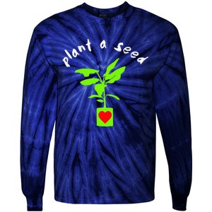 Earth Day Plant A Seed Tree Planting Tie-Dye Long Sleeve Shirt