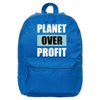 Earth Day Planet Over Profit Climate Change Gift 16 in Basic Backpack