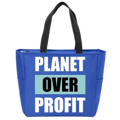 Earth Day Planet Over Profit Climate Change Gift Zip Tote Bag