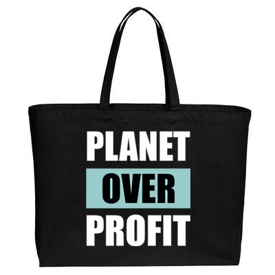 Earth Day Planet Over Profit Climate Change Gift Cotton Canvas Jumbo Tote