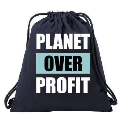 Earth Day Planet Over Profit Climate Change Gift Drawstring Bag