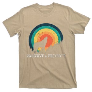 Earth Day Preserve & Protect Climate Change Howling Wolf T-Shirt