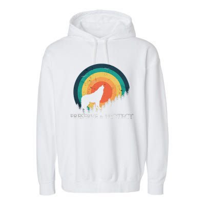 Earth Day Preserve & Protect Climate Change Howling Wolf Garment-Dyed Fleece Hoodie