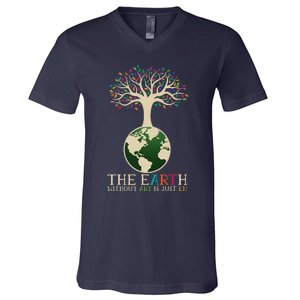 Earth Day Pun The Earth Without Art Is Just Eh V-Neck T-Shirt