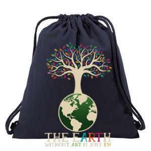 Earth Day Pun The Earth Without Art Is Just Eh Drawstring Bag