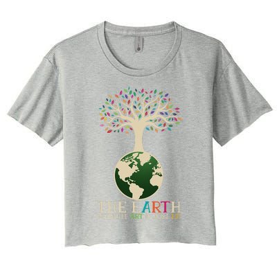 Earth Day Pun The Earth Without Art Is Just Eh Women's Crop Top Tee