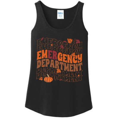 Emergency Department Pumpkin Fall Thanksgiving Ladies Essential Tank