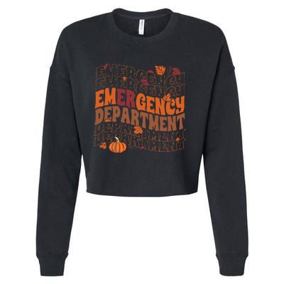 Emergency Department Pumpkin Fall Thanksgiving Cropped Pullover Crew