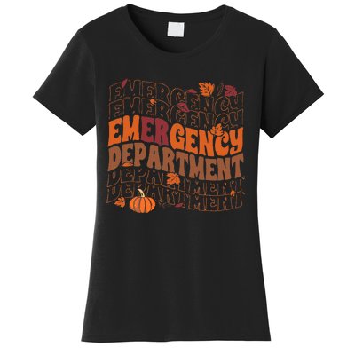 Emergency Department Pumpkin Fall Thanksgiving Women's T-Shirt