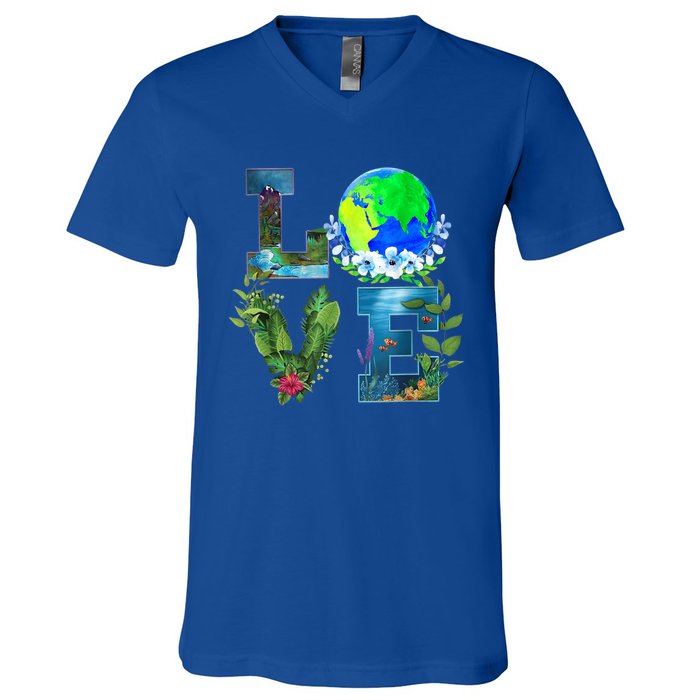 Earth Day Planet Anniversary Earth Day Everyday Funny Gift V-Neck T-Shirt