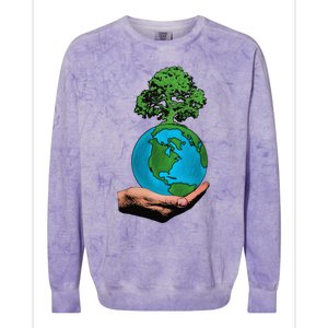 Earth Day Protect Green Environment Colorblast Crewneck Sweatshirt