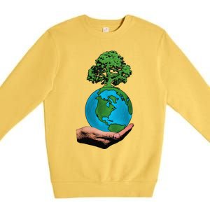 Earth Day Protect Green Environment Premium Crewneck Sweatshirt