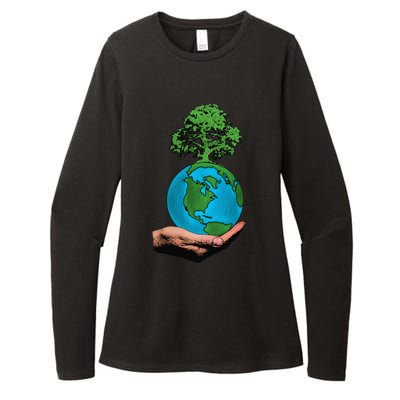 Earth Day Protect Green Environment Womens CVC Long Sleeve Shirt