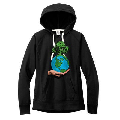 Earth Day Protect Green Environment Women's Fleece Hoodie