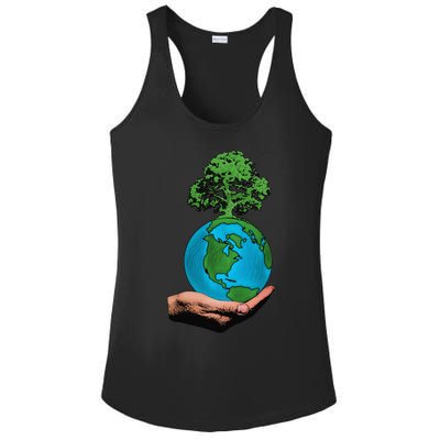 Earth Day Protect Green Environment Ladies PosiCharge Competitor Racerback Tank