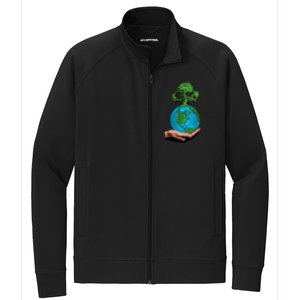 Earth Day Protect Green Environment Stretch Full-Zip Cadet Jacket