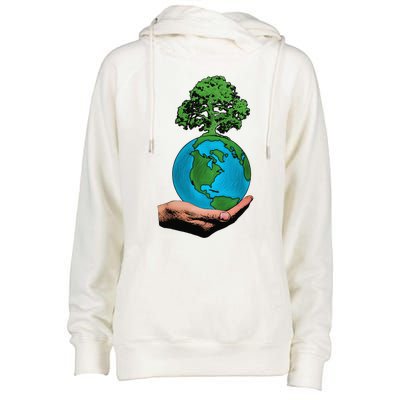 Earth Day Protect Green Environment Womens Funnel Neck Pullover Hood