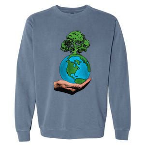 Earth Day Protect Green Environment Garment-Dyed Sweatshirt