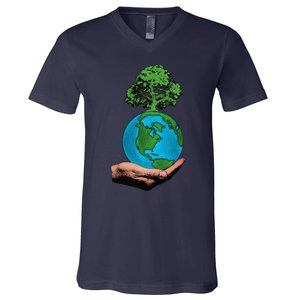 Earth Day Protect Green Environment V-Neck T-Shirt